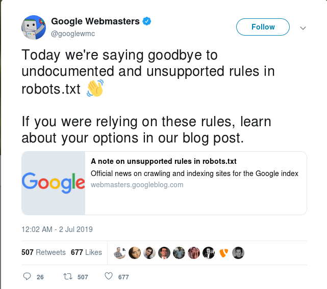 google web masters on twitter